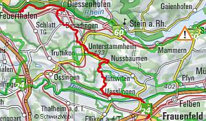 Wanderkarte, gezeichnet mit
                SchweizMobilPlus