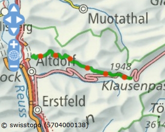 Wanderland-Karte mit Schächentaler Höhenweg