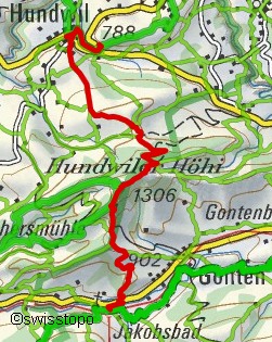 Detailkarte (gezeichnet mit
                Swissmobil)