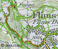 Wanderlandkarte Wasserweg Flims, unterer Teil