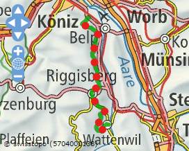 Karte SchweizMobil Gürbetaler Höhenweg