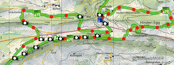 Wasserfallen-Rundweg SchweizMobil Nr.470
