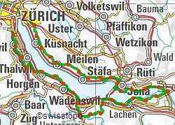 Zürichsee-Rundweg auf Wanderland-Karte