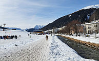 Landwasser und Skischulgelnde Davos Platz, Feb.2024
