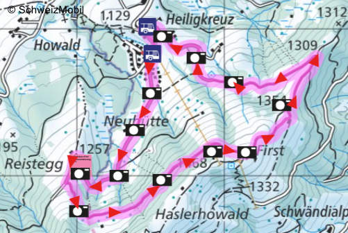 SchweizMobil Winter-Rundwanderung Nr.111 Heiligkreuz-First
