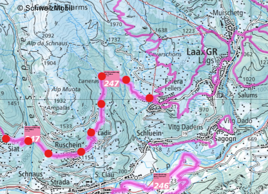 Winterwanderkarte SchweizMobil