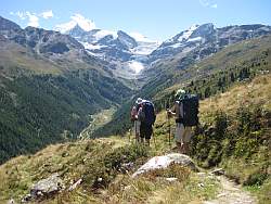 Wandertouren und Trekking in der Schweiz:
                      Turtmanntal im Wallis