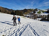 Blick auf St.Peterzell, Pilgern im Winter Jan.2025