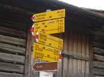 Wander-Wegweiser in der Schweiz