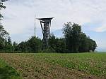 Wiler-Turm oberhalb
              Bronschhofen; Sicht vom Picknickplatz Bergwald 