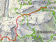 Detailkarte,
                  gezeichnet mit SchweizMobil Plus