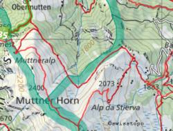 Wanderlandkarte, gezeichnet mit SchweizMobilPlus