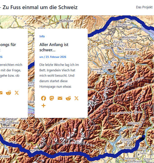 Urs Pfister: zu Fuss um die Schweiz